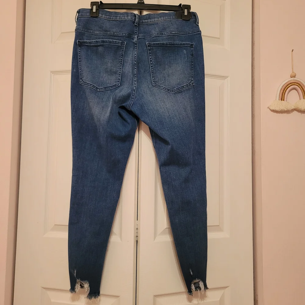Express Denim Perfect High Rise Ankle Jeans - Blue